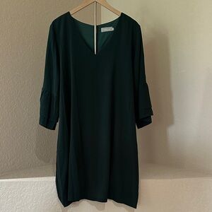 Deep Green V-Neck Tunic Dress